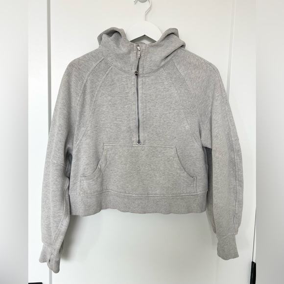 Lululemon Scuba Oversized Half Zip Hoodie Heathered Core Light Grey XS/S LW3DUSS - Picture 6 of 14
